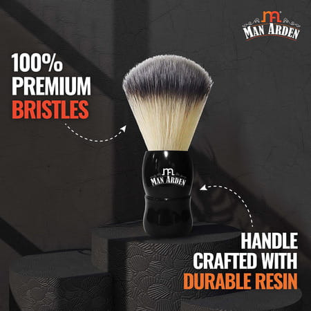 Man Arden Elegant Black Premium Shaving Brush With Ultra Soft&Absorbent Bristles&Long Handle