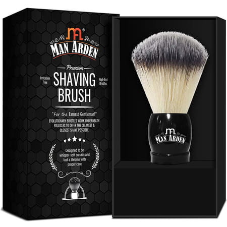 Man Arden Elegant Black Premium Shaving Brush With Ultra Soft&Absorbent Bristles&Long Handle