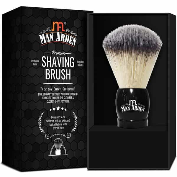 Man Arden Elegant Black Premium Shaving Brush With Ultra Soft&Absorbent Bristles&Long Handle