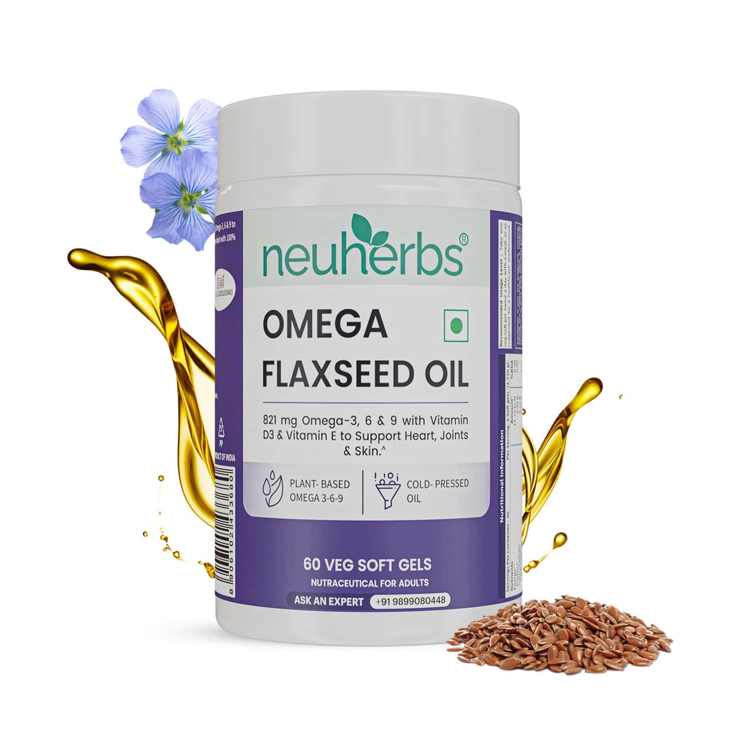 Neuherbs Omega Flaxseed Oil 60 Capsules