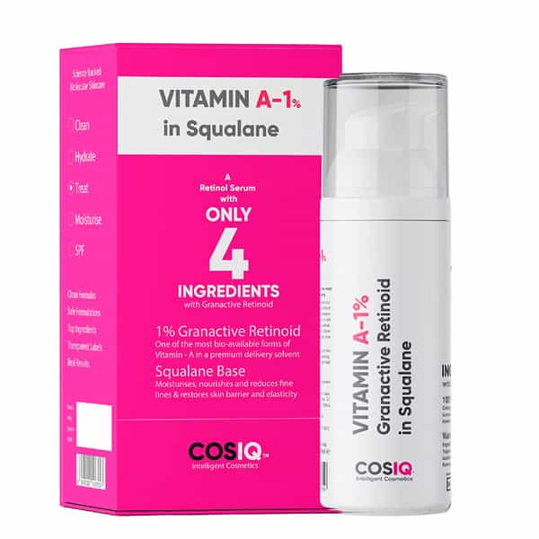 Cos-Iq A-1% Granactive Retinoid In Squalane 30Ml | Only 4 Ingredients Vit-A Anti Ageing Retinol