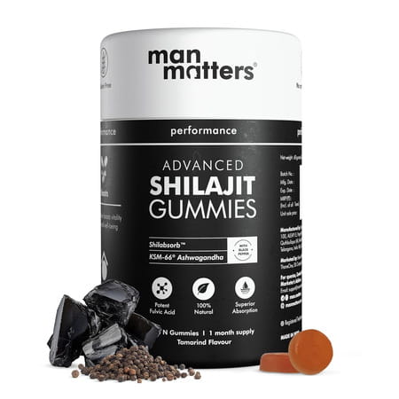 Man Matters 400mg Advanced Himalayan Shilajit Gummies | 75% Fulvic Acid & Ksm 66 Ashwagandha | 60 N