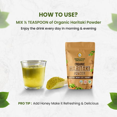 Himalayan Organics Organic Haritaki/Harad Powder | Digestion | Weight Loss | Immunity (350 Grams)