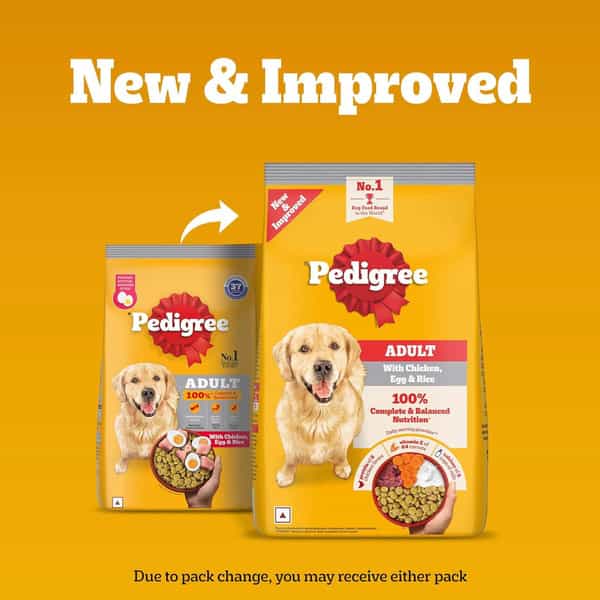 Pedigree Adult Dry Dog Food | Chicken | Egg & Rice | 20 Kg | Contains 37 Essential Nutrients