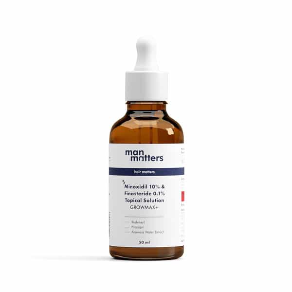 Man Matters Growmax+ Minoxidil 10% With 0.1% Finasteride Serum I Prevent Hair Loss | Thinning | 50Ml
