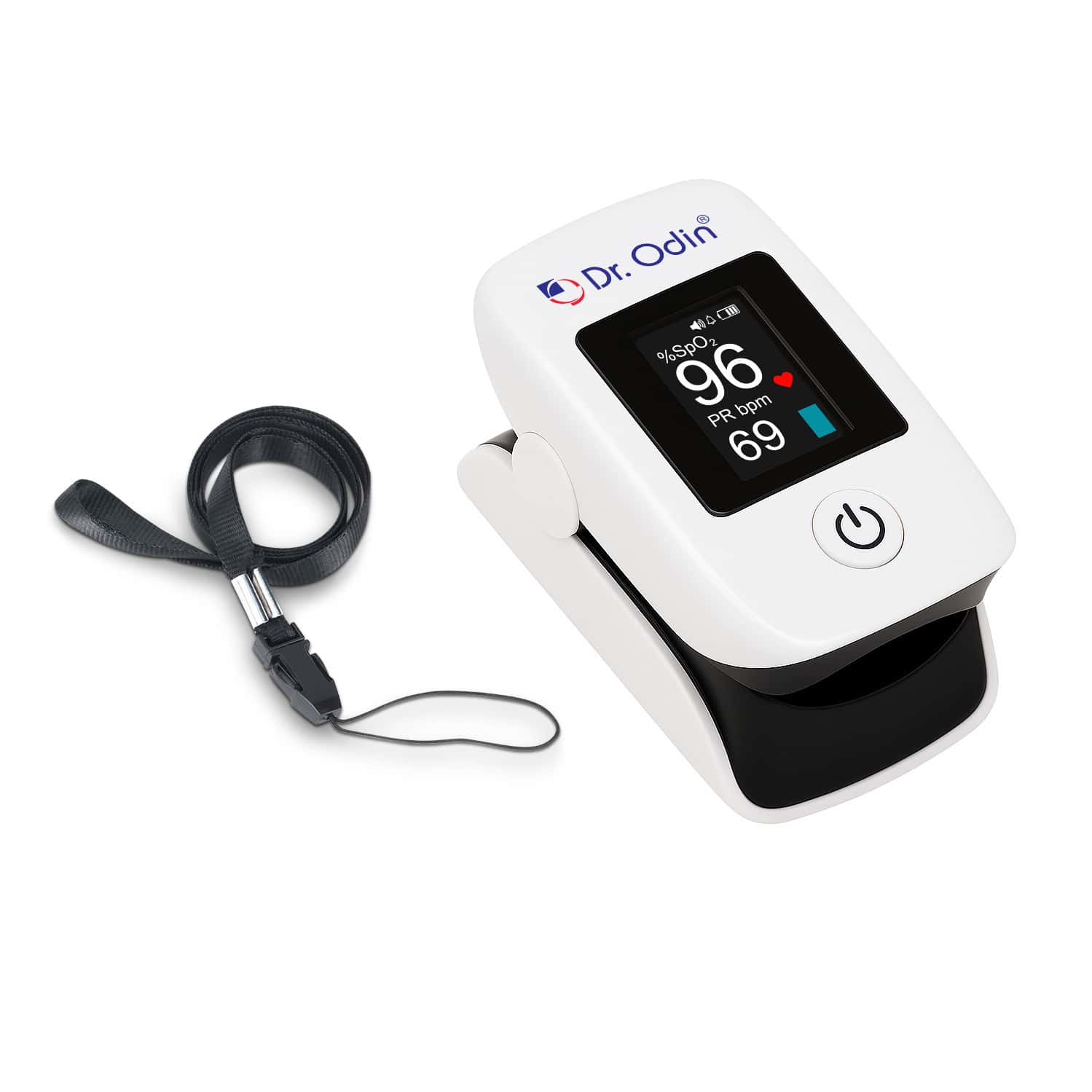 Dr. Odin Opo102 Fingertip Pulse Oximeter With Oled Display And Adjustable Brightness (white)