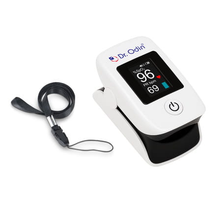 Dr. Odin Opo102 Fingertip Pulse Oximeter With Oled Display And Adjustable Brightness (White)