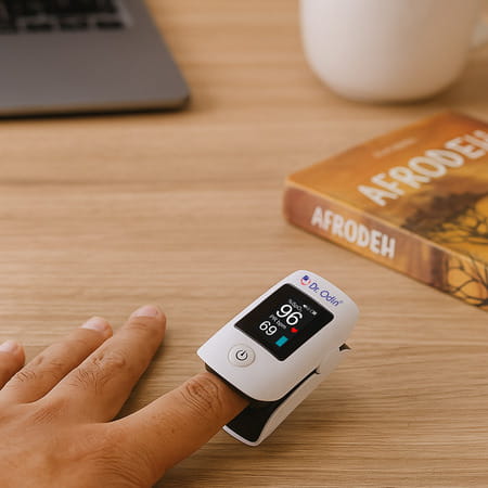 Dr. Odin Opo102 Fingertip Pulse Oximeter With Oled Display And Adjustable Brightness (White)