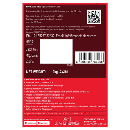 Muscleblaze Whey Energy (Mango Cream | 2kg / 4.4lbs) | 24g Protein | 100% Whey Protein Blend