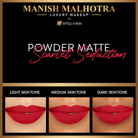 Myglamm Manish Malhotra Beauty Powder Matte Lipstick-Scarlet Seduction
