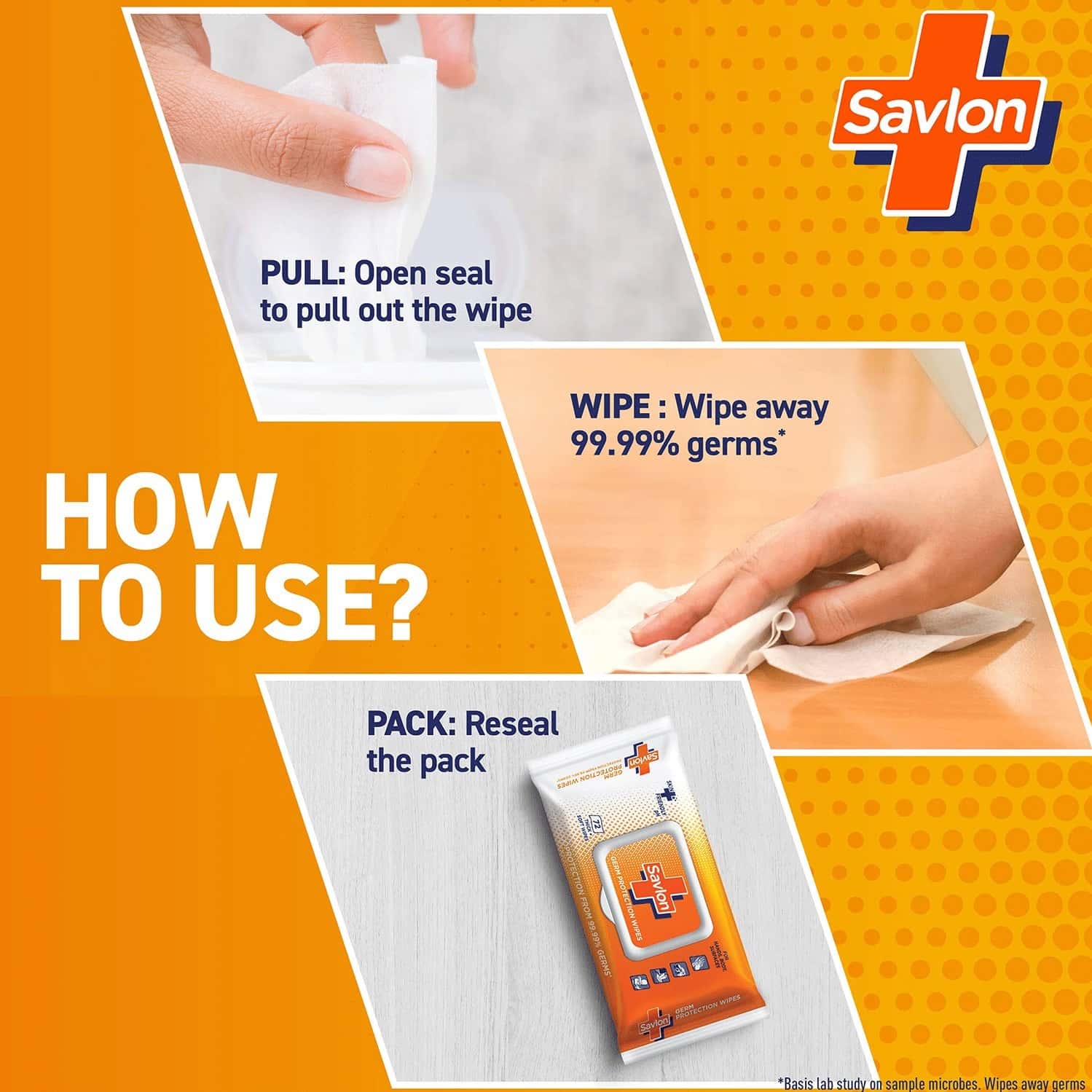Buy SAVLON GERM PROTECTION WET WIPES PACK OF 10 Online & Get Upto 60