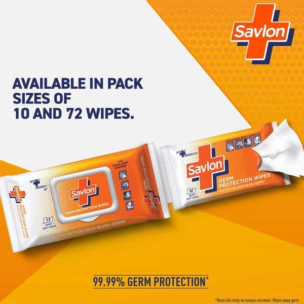 Savlon Germ Protection Wet Wipes Pack Of 10