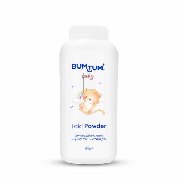 Bumtum Baby Talcum Powder With Aloe Vera | Paraben & Sulfate Free | Derma Tested 200 Gram