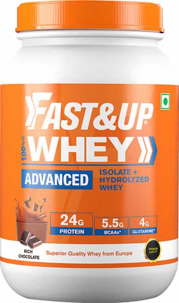 Fast&Up Whey Advanced Isolate + Hydrolysed Whey- 30 Servings (Rich Chocolate) 912G(2.01Lb)