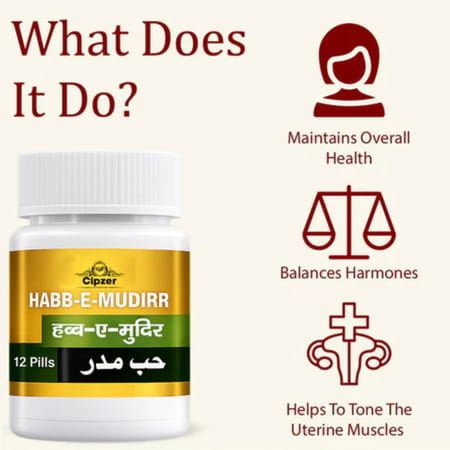 Cipzer Habbe Mudirr 12 Pills | Herbal Support For Uterine Health & Muscle Toning