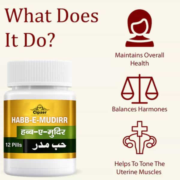 Cipzer Habbe Mudirr 12 Pills | Herbal Support For Uterine Health & Muscle Toning