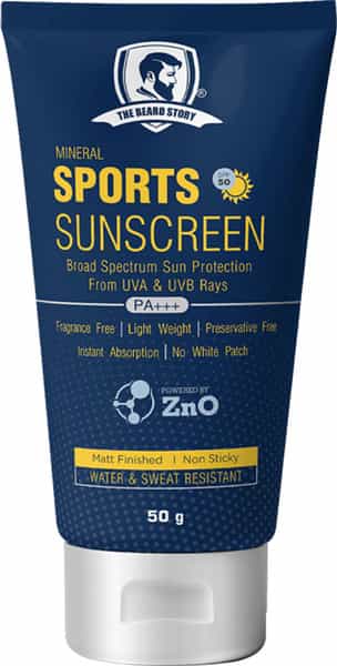 The Beard Story Mineral Sports Sunscreen Broad Spectrum Protection From Uva & Uvb Rays 50 G