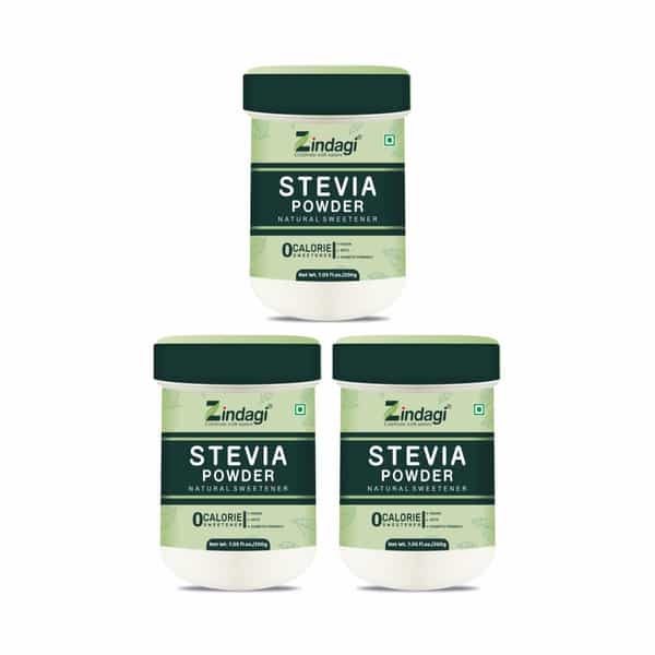 Zindagi Stevia Powder 200Gm | Stevia Natural Sugar Powder | Sugar-Free Sugar Substitute | Pack Of 3
