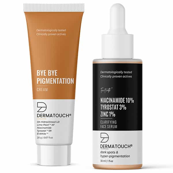 Dermatouch Bye Bye Pigmentation Cream & 10% Niacinamide Clarifying Serum Combo - (Pack Of 2)