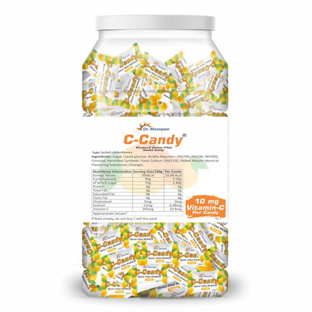 Dr. Morepen Vitamin C-Candy | 10Mg Vit.c Per Candy | Orange Flavored | Jar 250 Candy