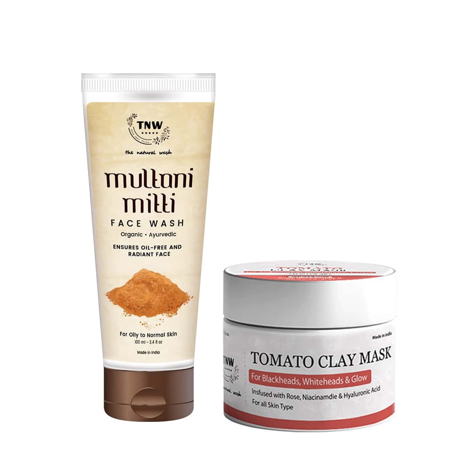 Buy TNWTHE NATURAL WASH TOMATO CLAY MASK & MULTANI MITTI FACE WASH
