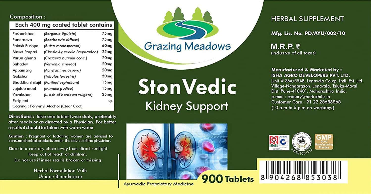 Buy GRAZING MEADOWS STON VEDIC 900 TABLETS AYURVEDIC HERBAL