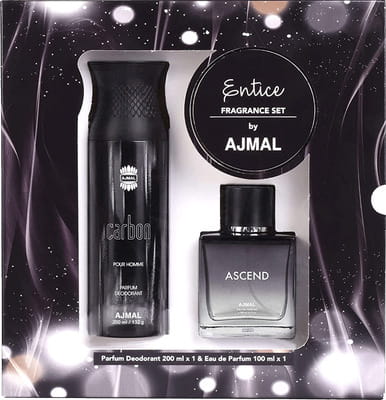 Ajmal Gift Set Of Ascend Edp 100ml Carbon Deodrants 200 Ml For Men  Women Parfum Testers