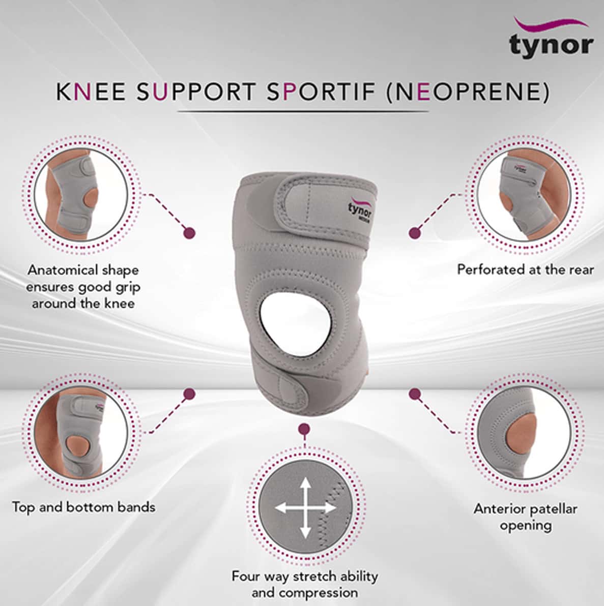 Buy TYNOR J 09 KNEE SUPPORT SPORTIF (NEOPRENE) SMALL Online & Get Upto