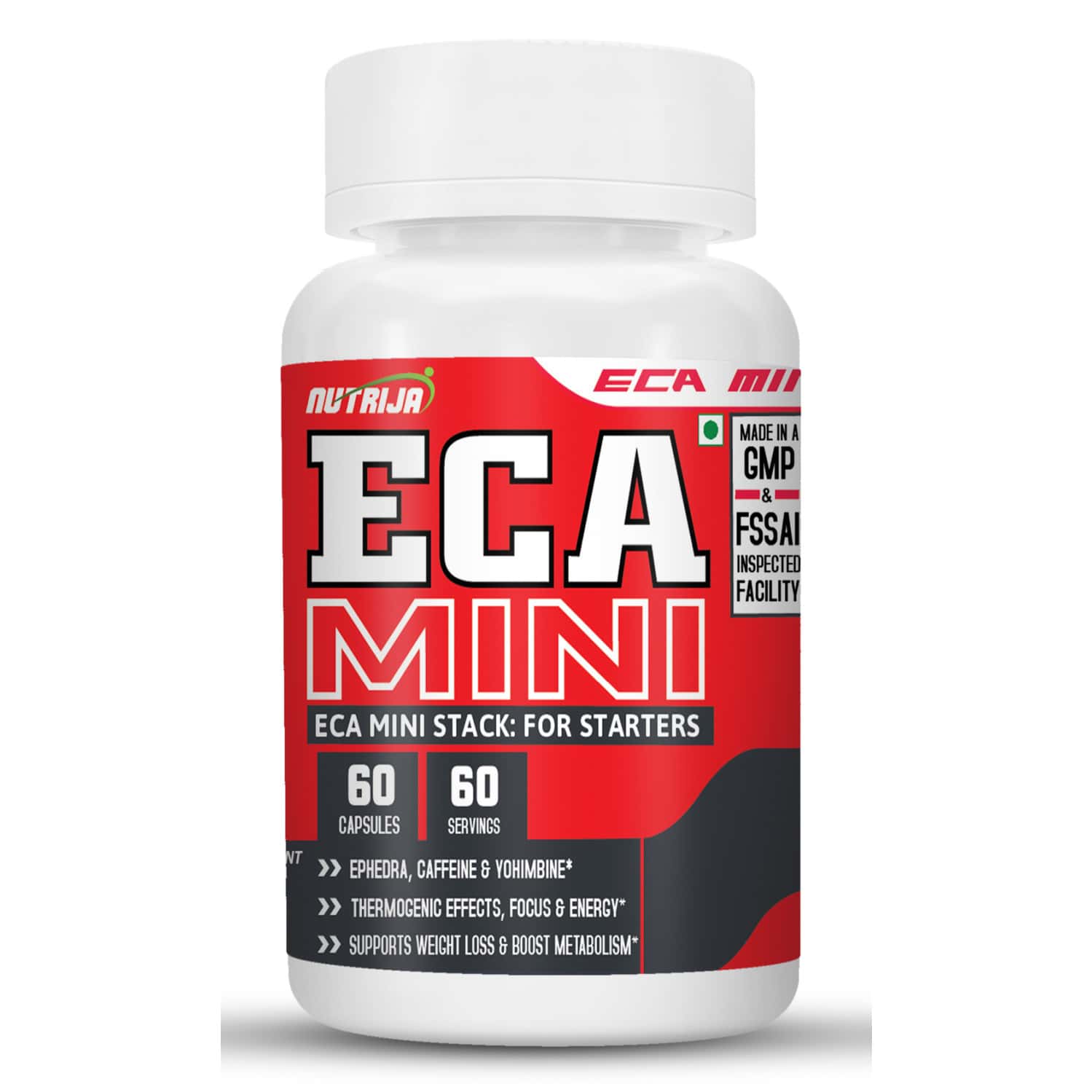 Nutrija Eca Mini Stack : Ephedra | Caffeine | Yohimbine - 60 Servings