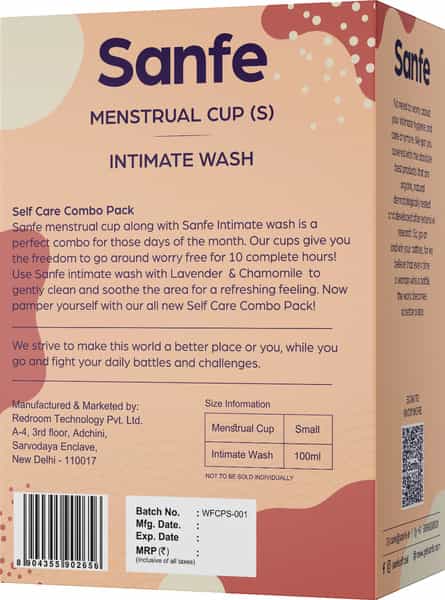 A Perfect Self-Care Combo( Sanfe Small Menstrual Cup+Intimate Wash 100 Ml)
