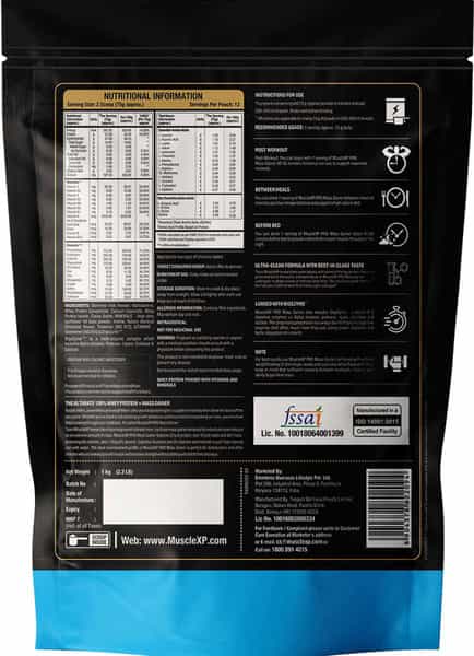 Musclexp Pro Mass Gainer Belgium Chocolate 1Kg Pouch (2.2 Lb)