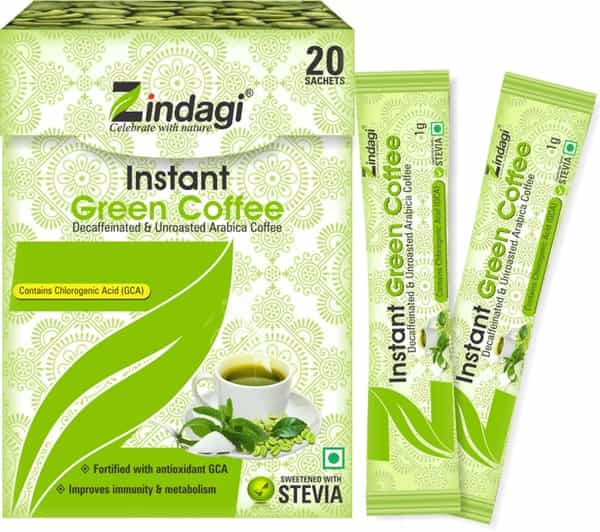 Zindagi Instant Green Coffee Powder Sachets -Immunity | Weight Loss -20