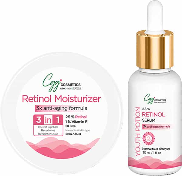 Cgg Cosmetics Retinol Serum 30Ml And Moisturizer 50Ml Combo Packs