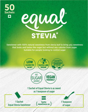 Equal Stevia 100% Natural Sweetness From Stevia 75g (50 Sachets Box)