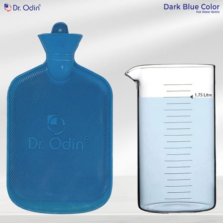 Dr. Odin 2 Litre Hot Water Bag | Non Electric Leakproof & Reusable Heating Pad (Dark Blue)