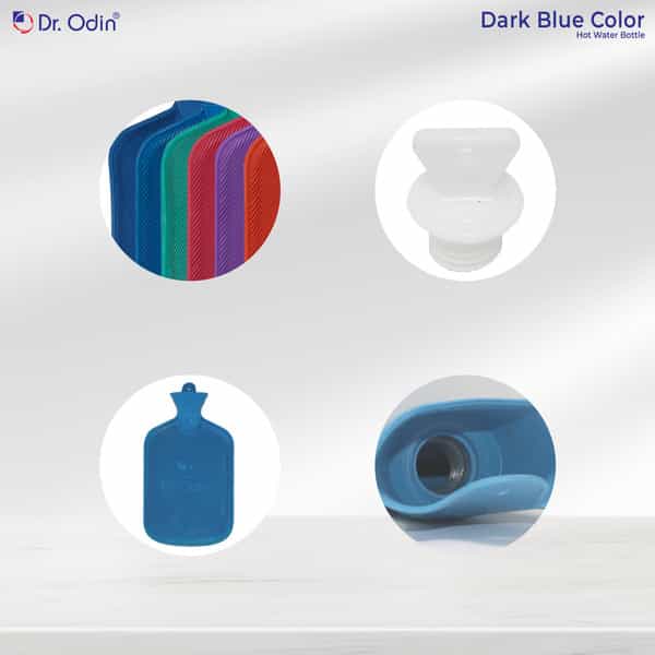 Dr. Odin Hot Water Bag (1.75 Litre) | Non-Electric Leakproof | For Body Pain (Dark Blue)