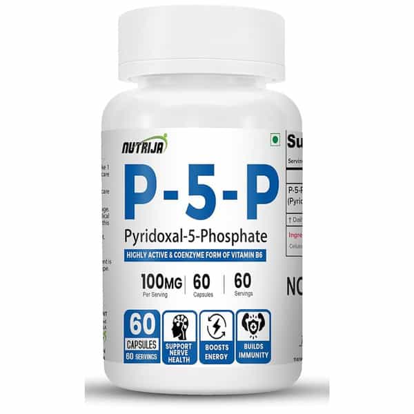 Nutrija P5p (Pyridoxal 5 - Phosphate) 100Mg Supplement - 60 Veg Capsules (Pack Of 1)