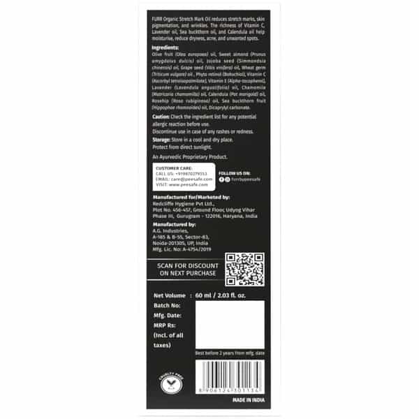 Furr By Pee Safe Organic Stretch Mark Oil - 60 Ml
