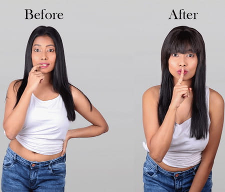 Streak Street Natural Black Clip-In Bangs