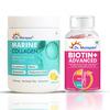 Dr. Morepen Marine Collagen | Lemon Lime | Powder | Jar 250Gm & Biotin+ Advanced 60 Tablets | Combo