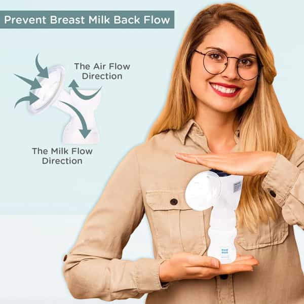 Meemee Advanced Digital Electric Breast Pump With 3 Modes - Massage | Suction & Let-Down(White)