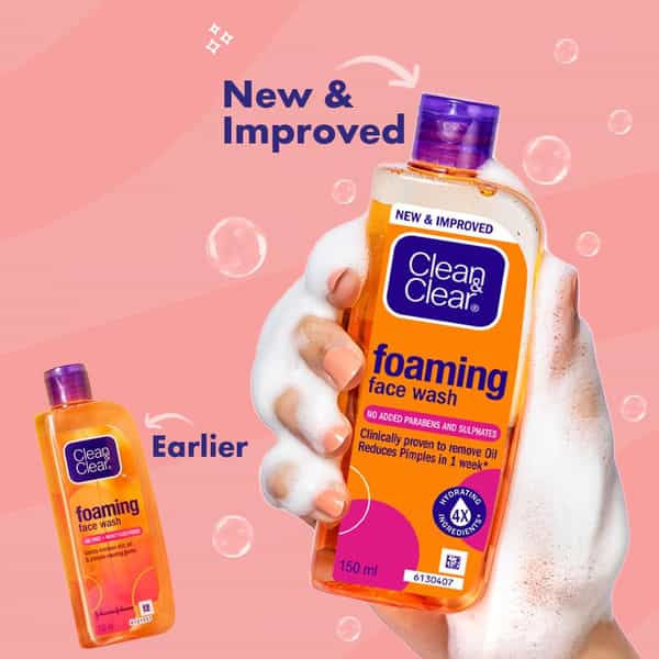Clean & Clear Foaming 480Ml| Clinically Proven| Pimple & Acne Removal Face Wash (480 Ml)