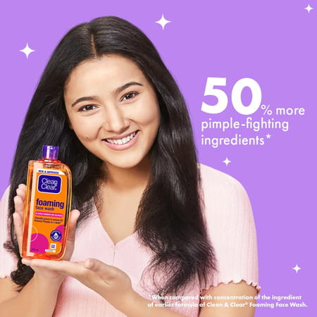 Clean & Clear Foaming 480ml| Clinically Proven| Pimple & Acne Removal Face Wash (480 Ml)