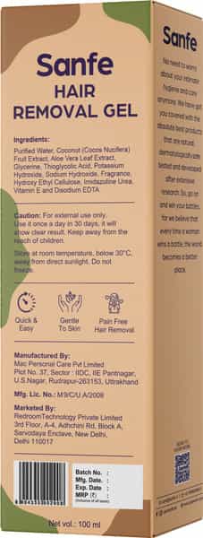 Sanfe Hair Removal Gel - 100 Ml