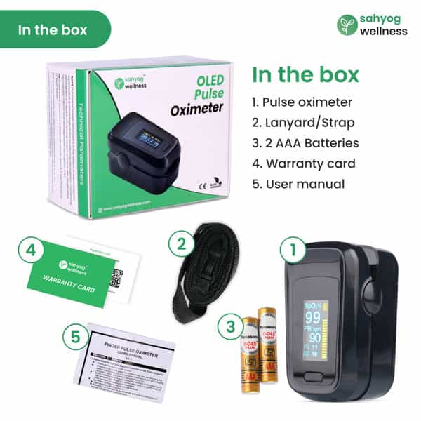 Sahyog Wellness Fingertip Advanced Oled Pulse Oximeter Measures Oxygen Saturation/Spo2/Pi/Rr