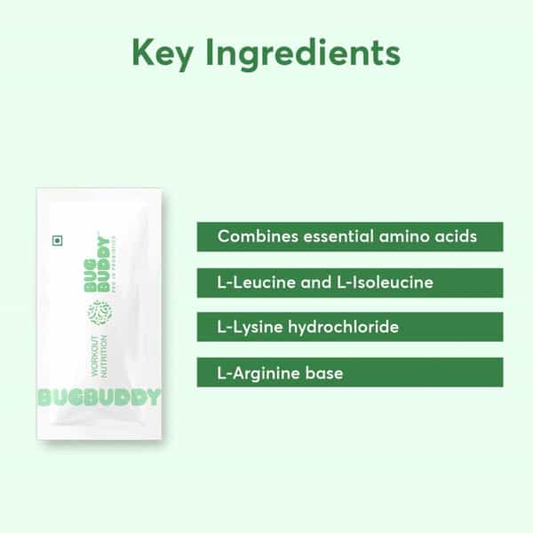 Bug Buddy Workout Nutrition | Amino Acids & Recovery Formula | 30 Days Pack