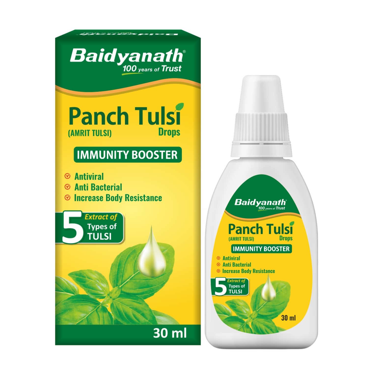 Baidyanath Panch Tulsi Drops | Natural Immunity Booster With Goodness Of Five Types Of Tulsi - 30ml