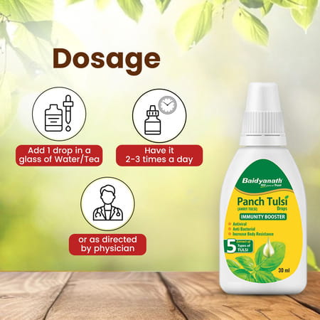 Baidyanath Panch Tulsi Drops | Natural Immunity Booster With Goodness Of Five Types Of Tulsi - 30ml