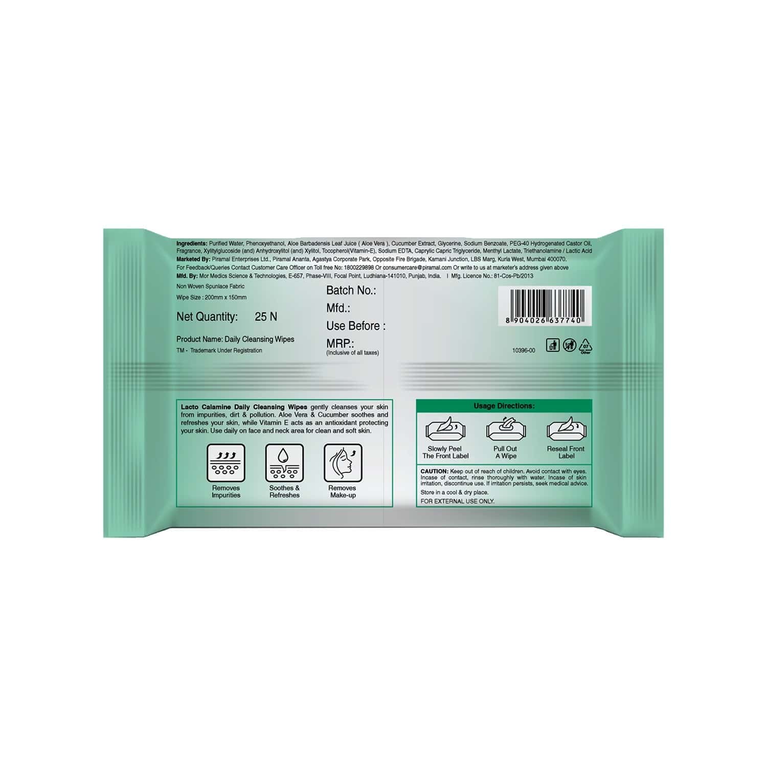 lacto calamine oil control wipes