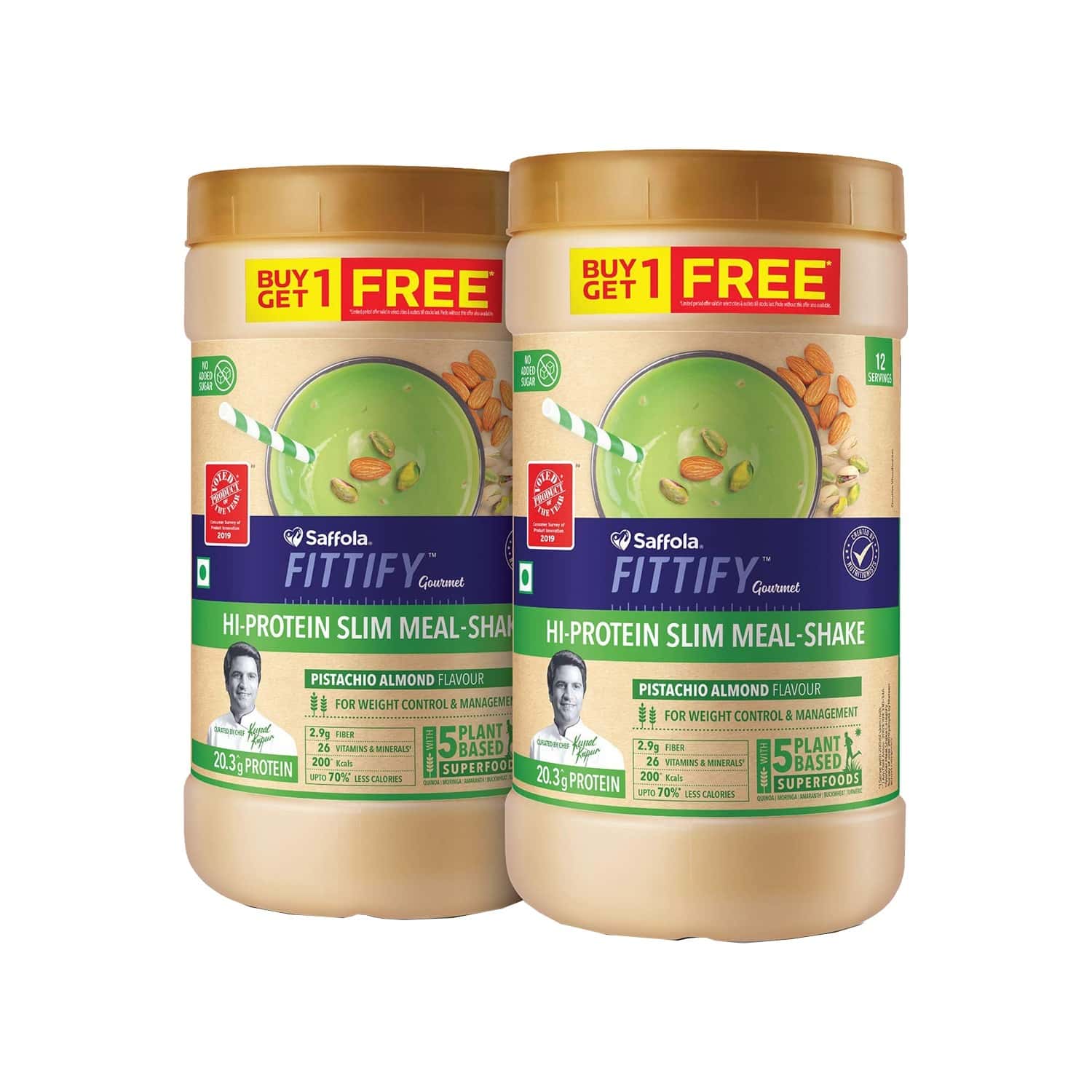 Buy SAFFOLA FITTIFY HI-PROTEIN SLIM MEAL SHAKE, PISTACHIO ALMOND, BUY 1 ...